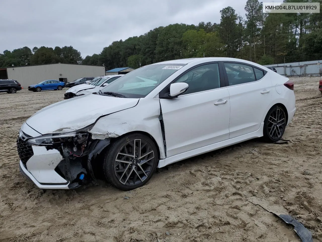 2020 Hyundai Elantra Sport VIN: KMHD04LB7LU018929 Lot: 73865554