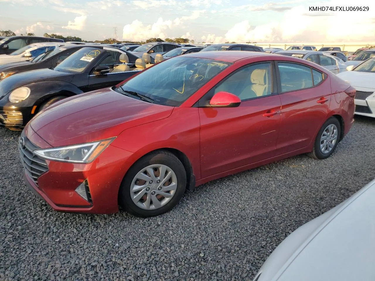 2020 Hyundai Elantra Se VIN: KMHD74LFXLU069629 Lot: 74055834