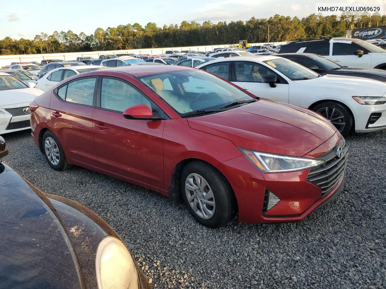 2020 Hyundai Elantra Se VIN: KMHD74LFXLU069629 Lot: 74055834