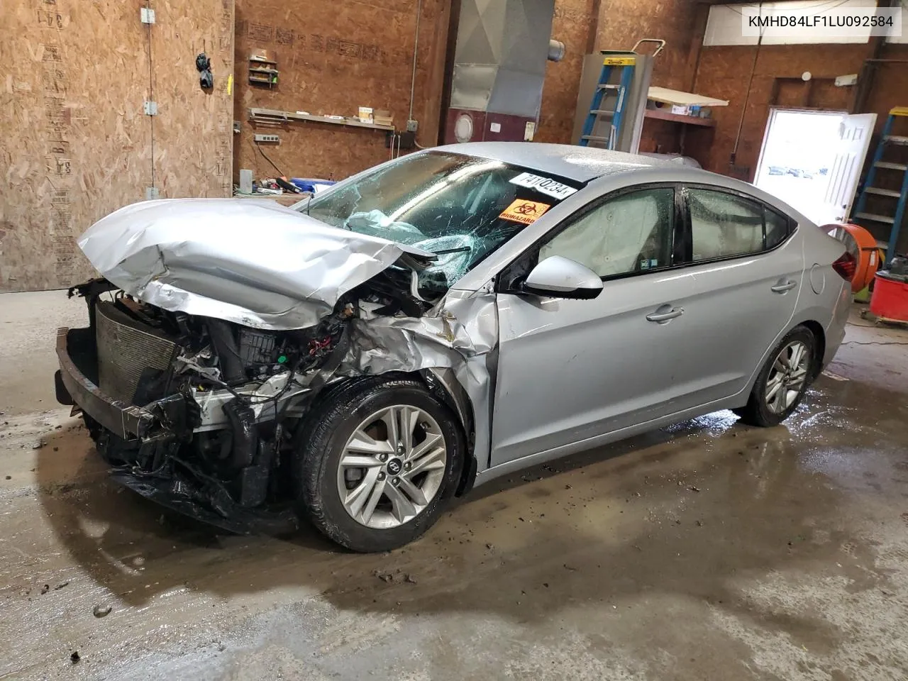 2020 Hyundai Elantra Sel VIN: KMHD84LF1LU092584 Lot: 74100234