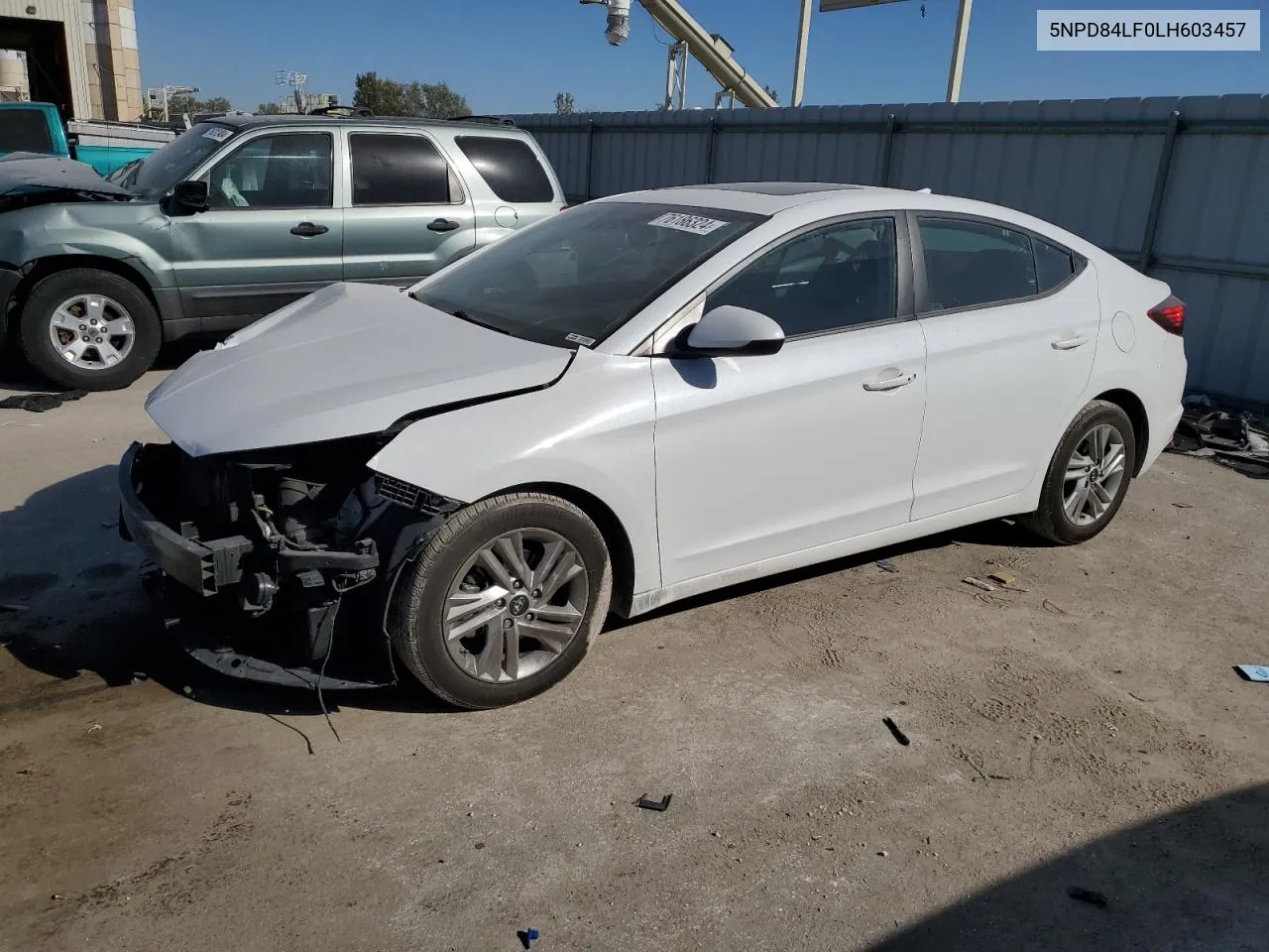 2020 Hyundai Elantra Sel VIN: 5NPD84LF0LH603457 Lot: 76186324