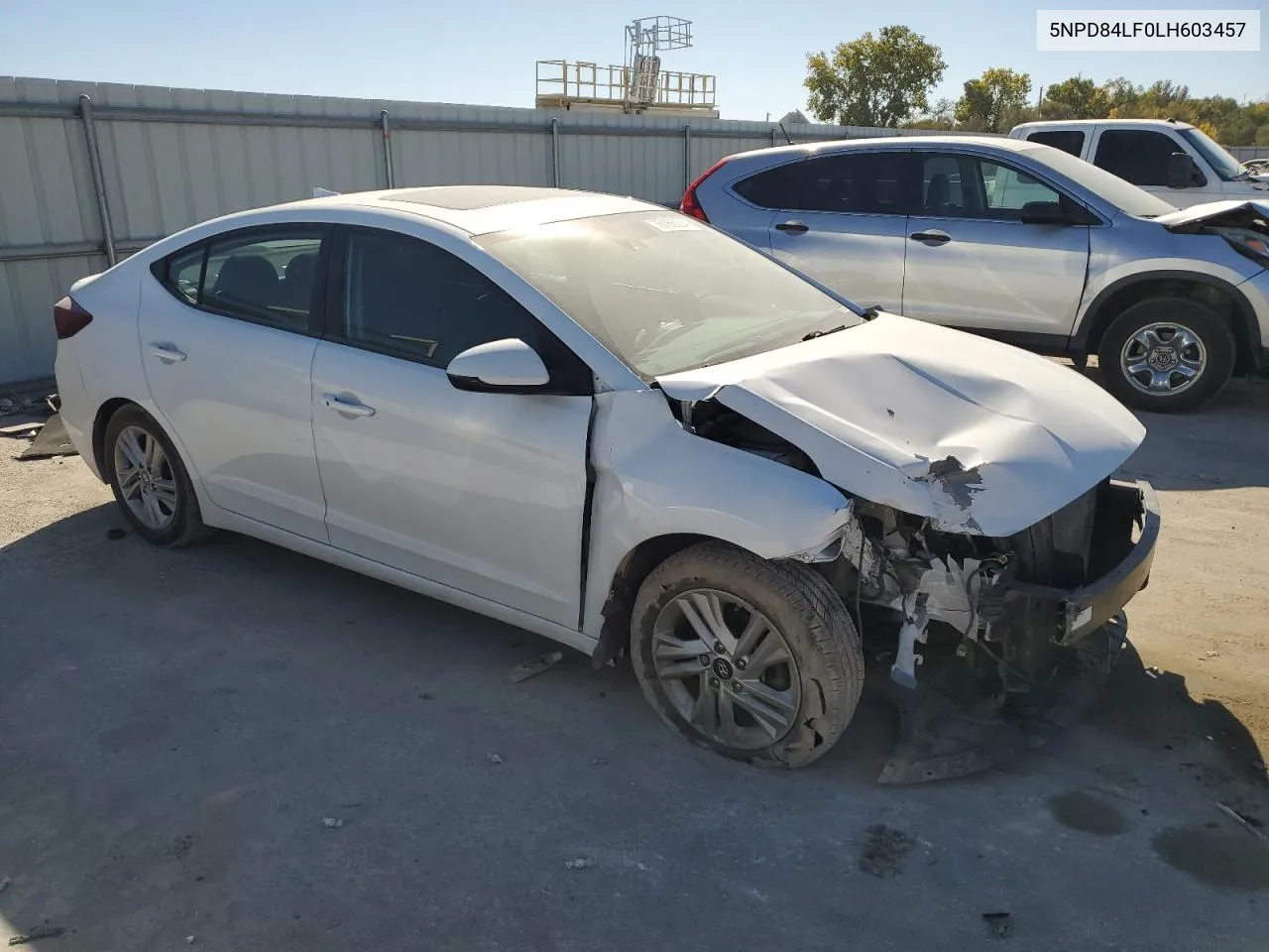 2020 Hyundai Elantra Sel VIN: 5NPD84LF0LH603457 Lot: 76186324