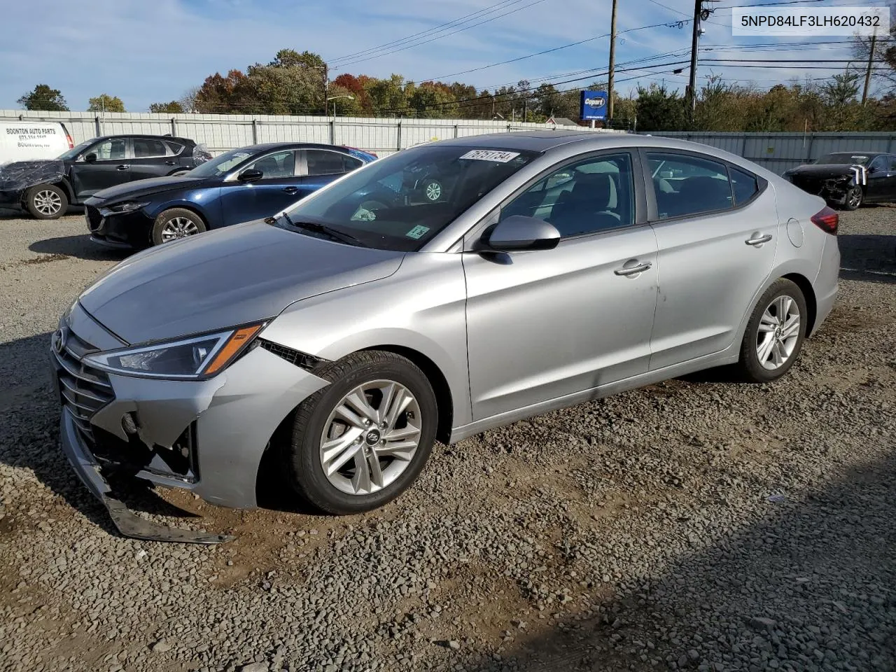 2020 Hyundai Elantra Sel VIN: 5NPD84LF3LH620432 Lot: 76751734