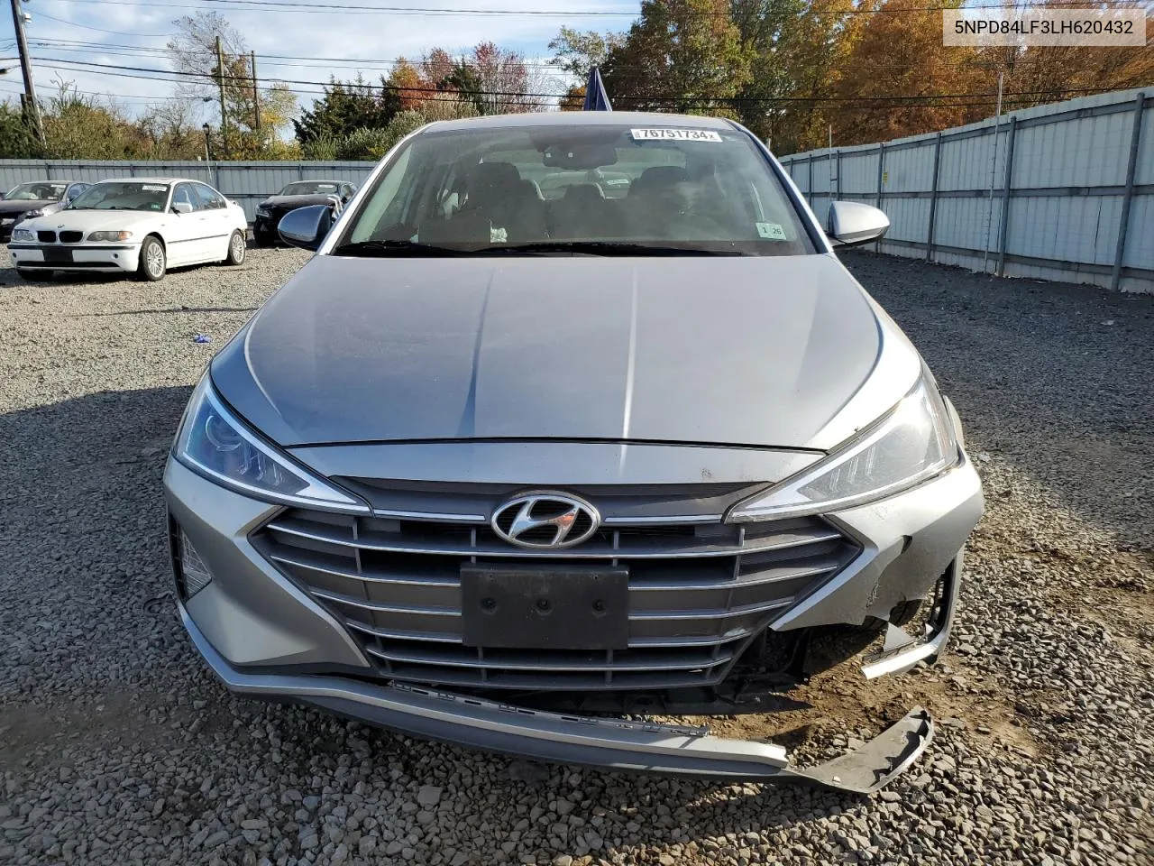 2020 Hyundai Elantra Sel VIN: 5NPD84LF3LH620432 Lot: 76751734