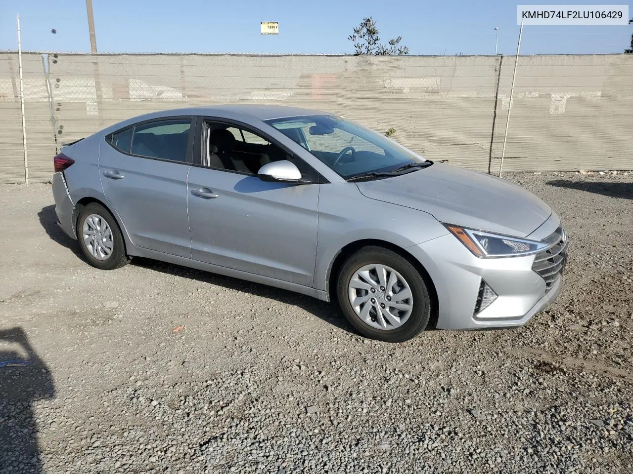 2020 Hyundai Elantra Se VIN: KMHD74LF2LU106429 Lot: 76787584