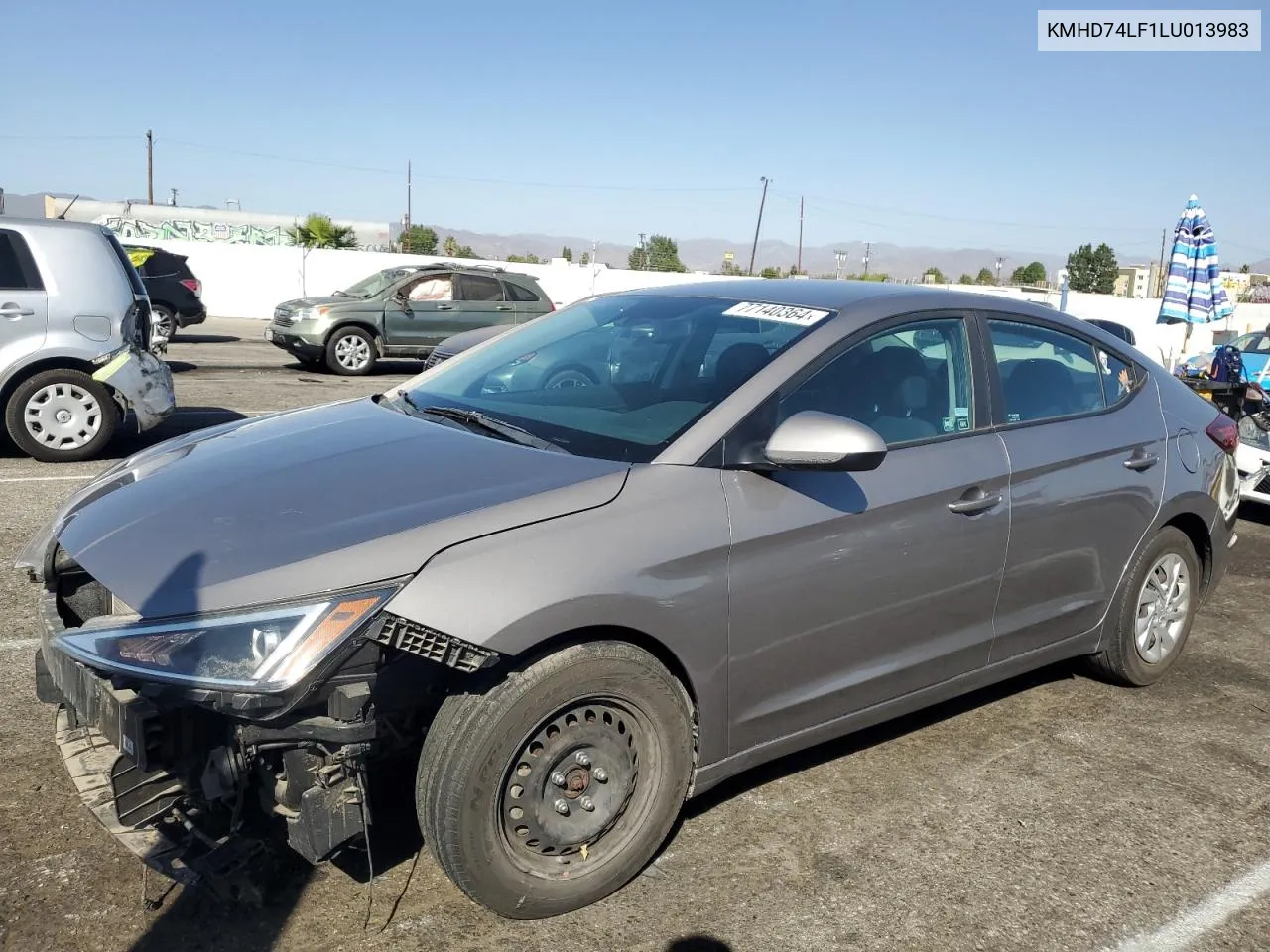 2020 Hyundai Elantra Se VIN: KMHD74LF1LU013983 Lot: 77140364