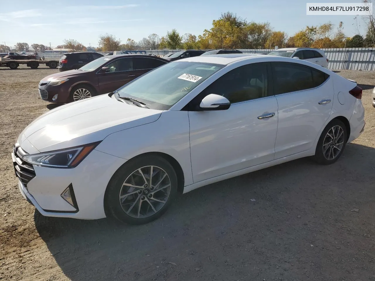 2020 Hyundai Elantra Sel VIN: KMHD84LF7LU917298 Lot: 77161914