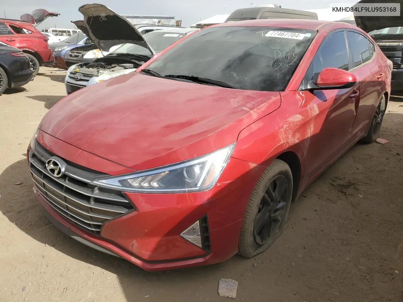 2020 Hyundai Elantra Sel VIN: KMHD84LF9LU953168 Lot: 77467704