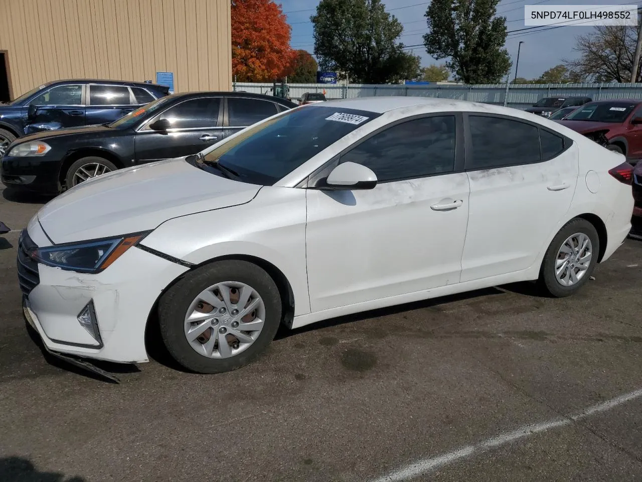 2020 Hyundai Elantra Se VIN: 5NPD74LF0LH498552 Lot: 77609974