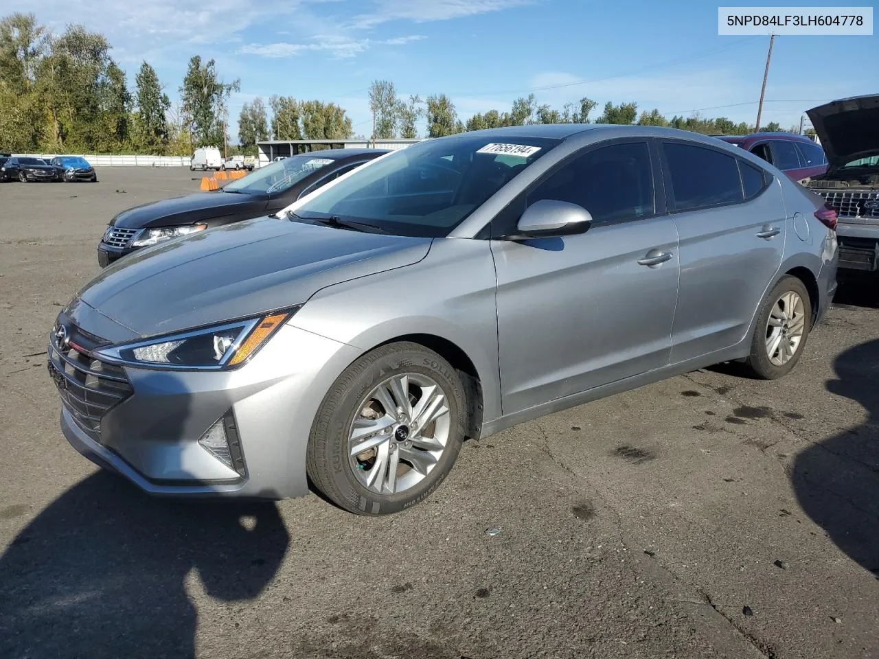 2020 Hyundai Elantra Sel VIN: 5NPD84LF3LH604778 Lot: 77656194