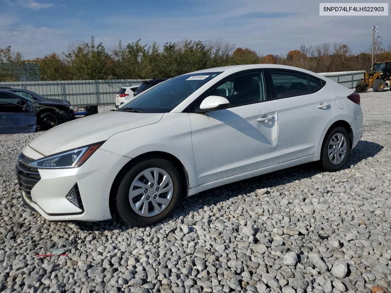 2020 Hyundai Elantra Se VIN: 5NPD74LF4LH522903 Lot: 78619444