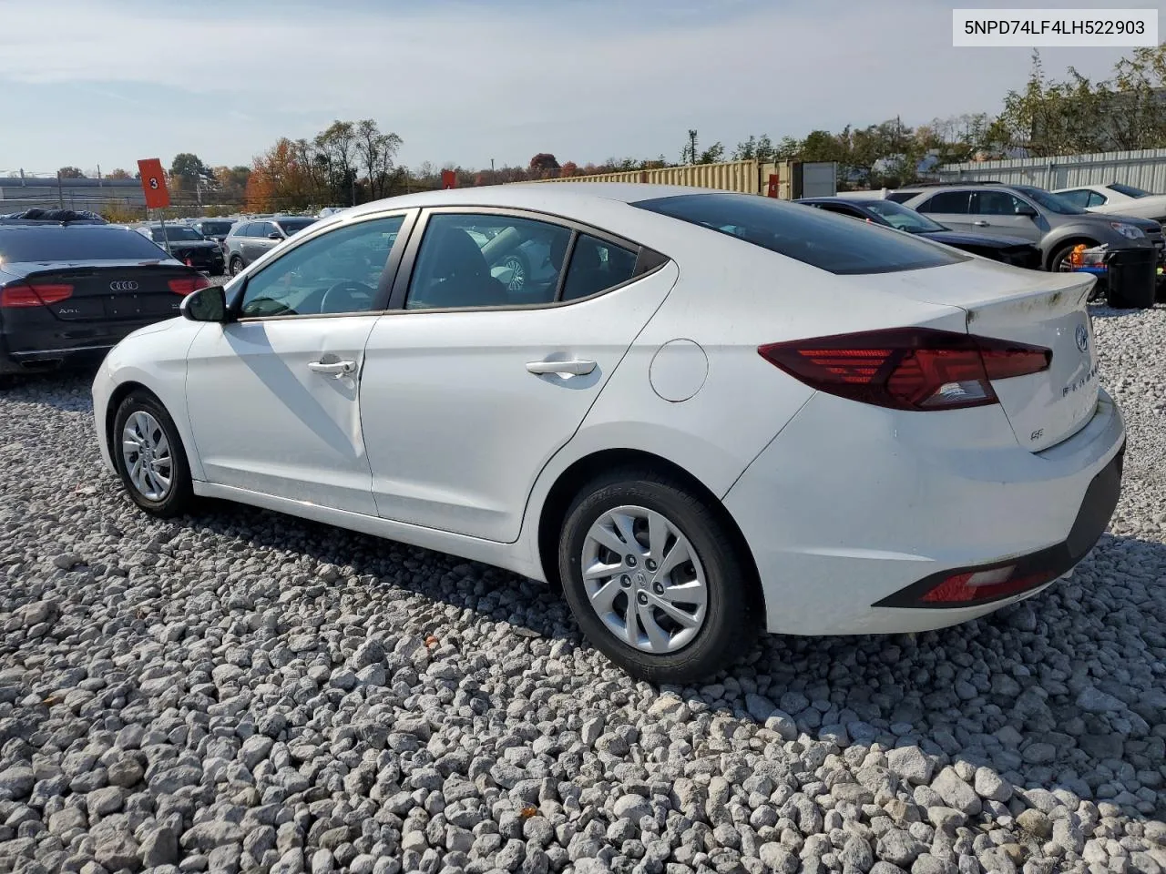 2020 Hyundai Elantra Se VIN: 5NPD74LF4LH522903 Lot: 78619444