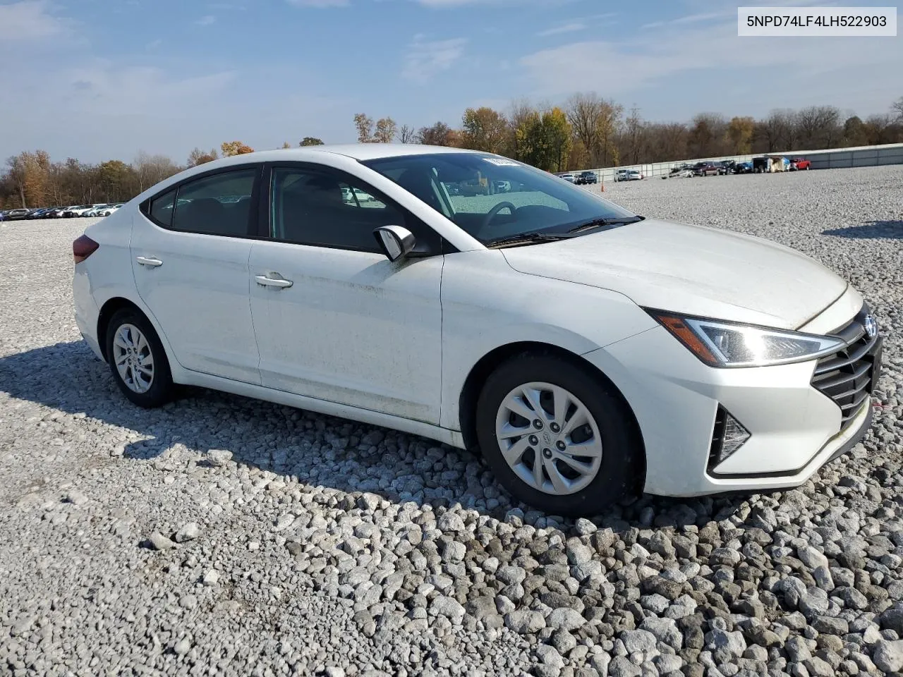 2020 Hyundai Elantra Se VIN: 5NPD74LF4LH522903 Lot: 78619444