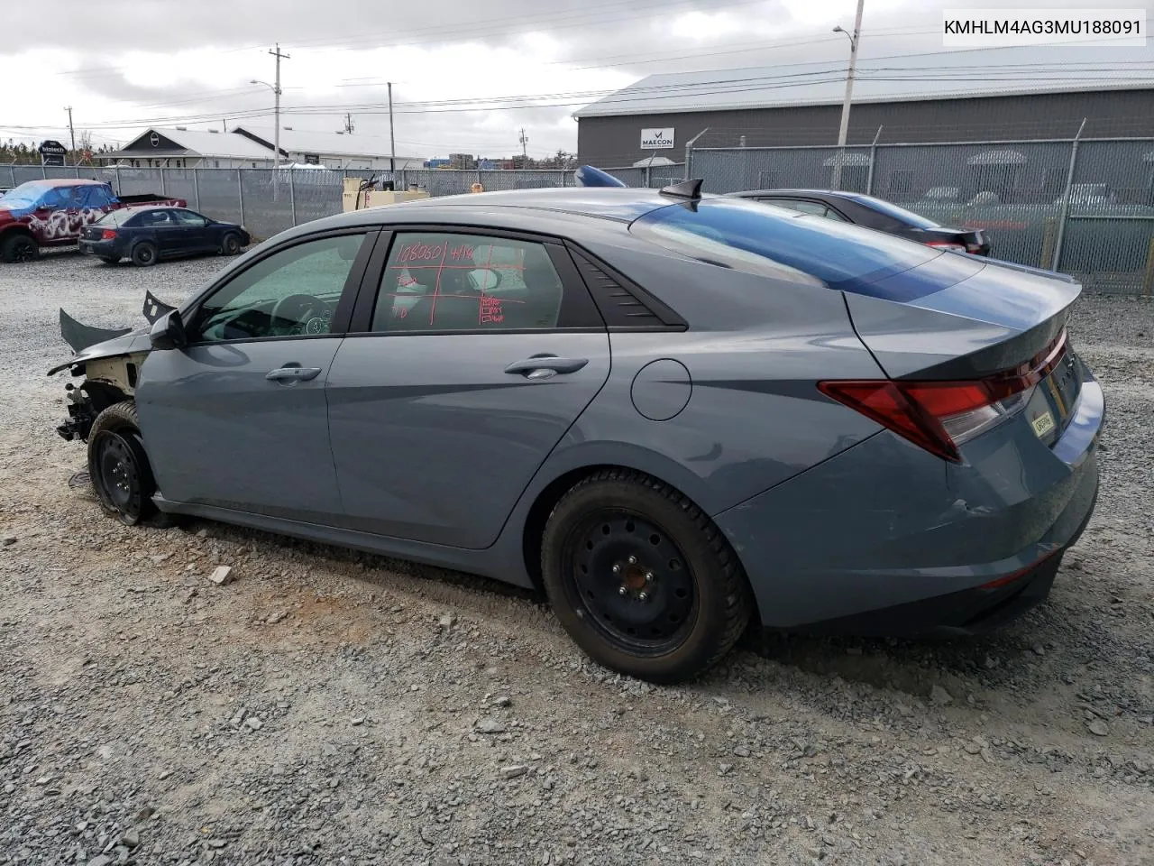 2021 Hyundai Elantra Sel VIN: KMHLM4AG3MU188091 Lot: 53136094