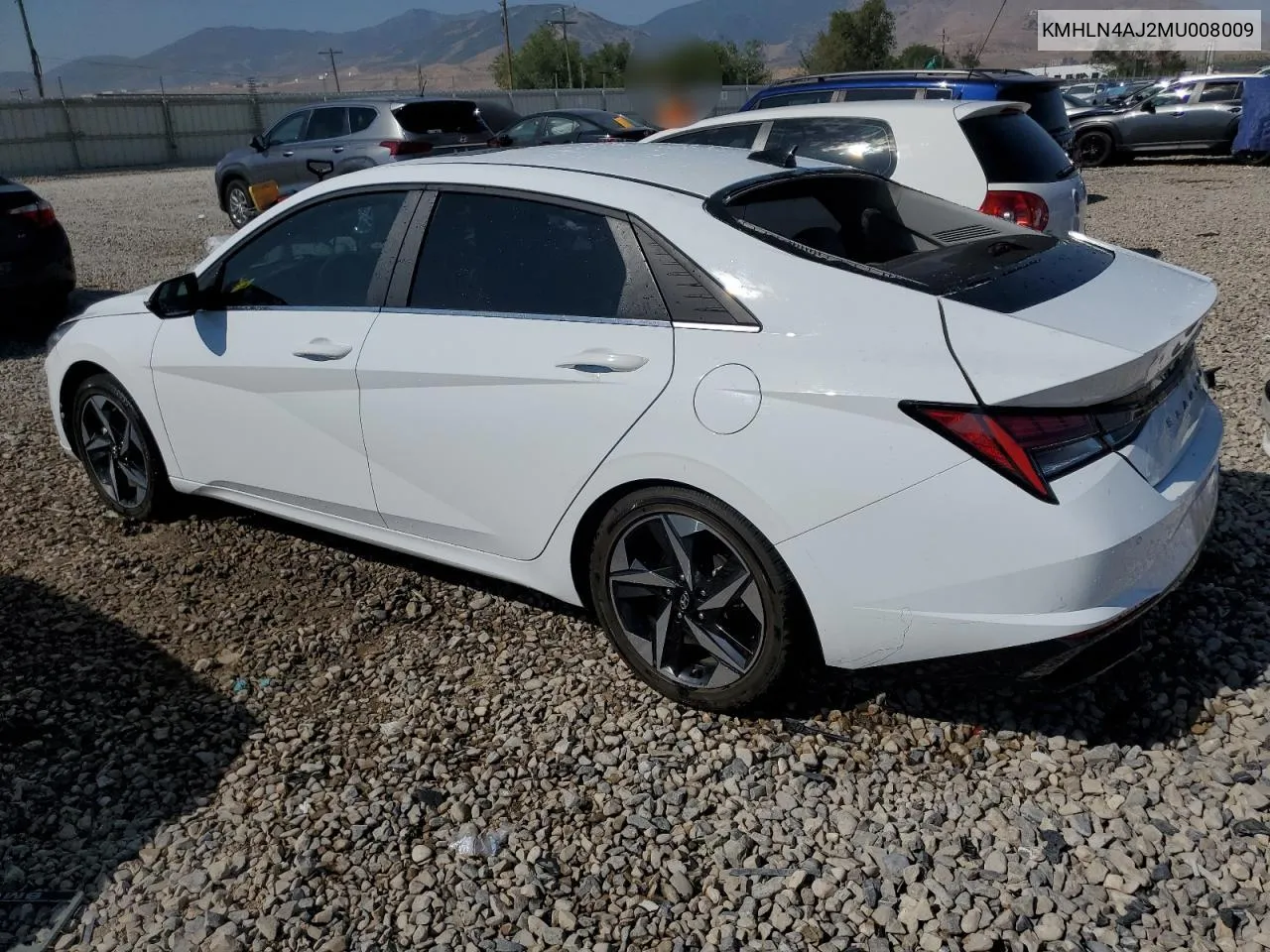 2021 Hyundai Elantra Limited VIN: KMHLN4AJ2MU008009 Lot: 66329814