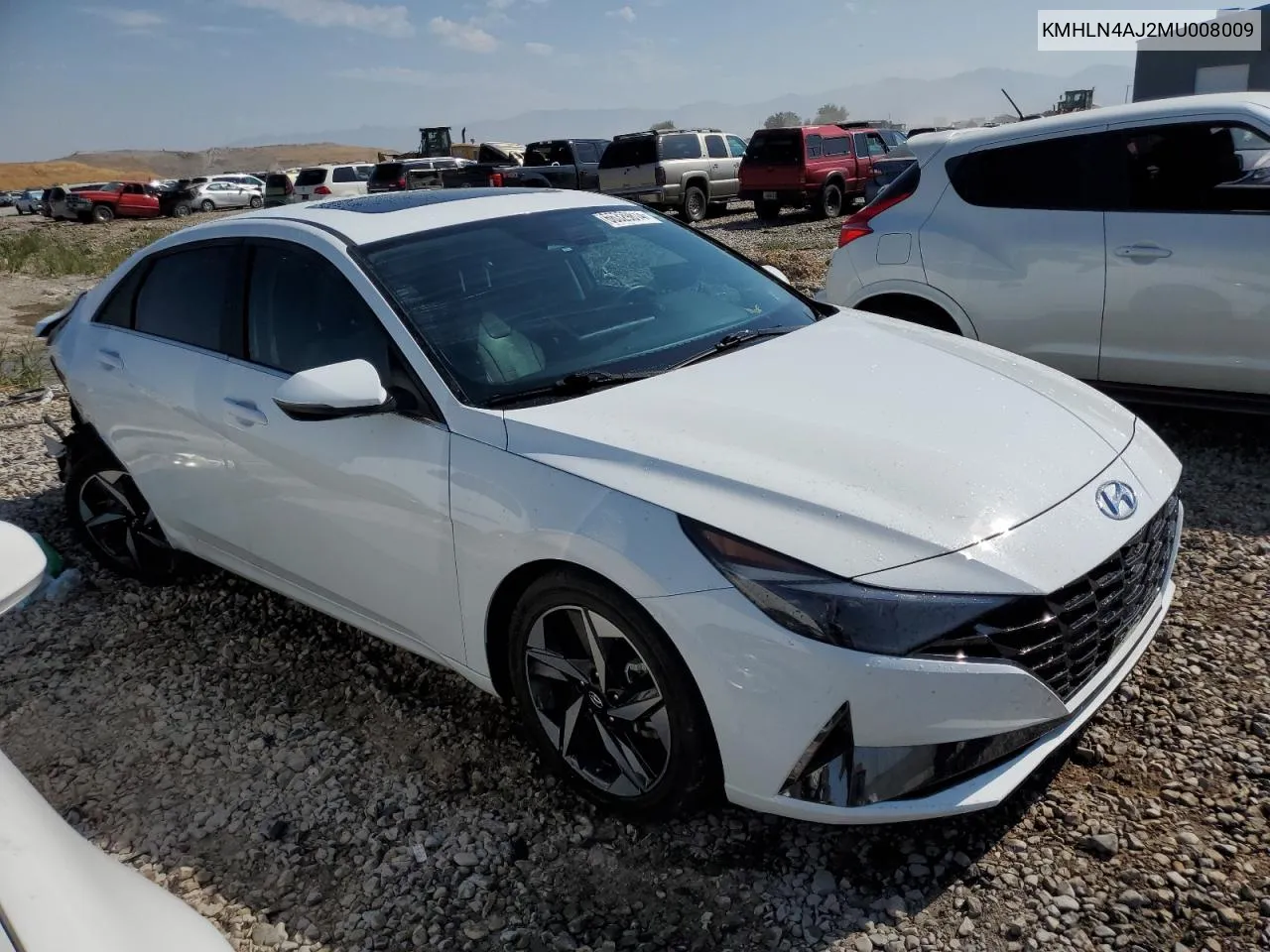 2021 Hyundai Elantra Limited VIN: KMHLN4AJ2MU008009 Lot: 66329814