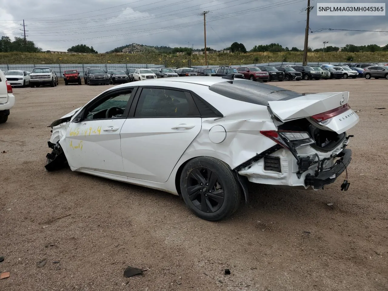 5NPLM4AG3MH045365 2021 Hyundai Elantra Sel