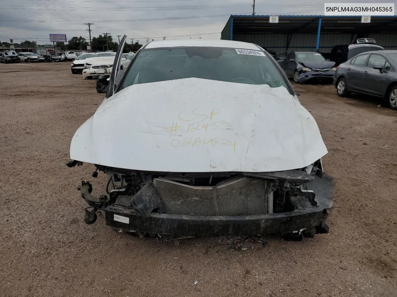 2021 Hyundai Elantra Sel VIN: 5NPLM4AG3MH045365 Lot: 66534924