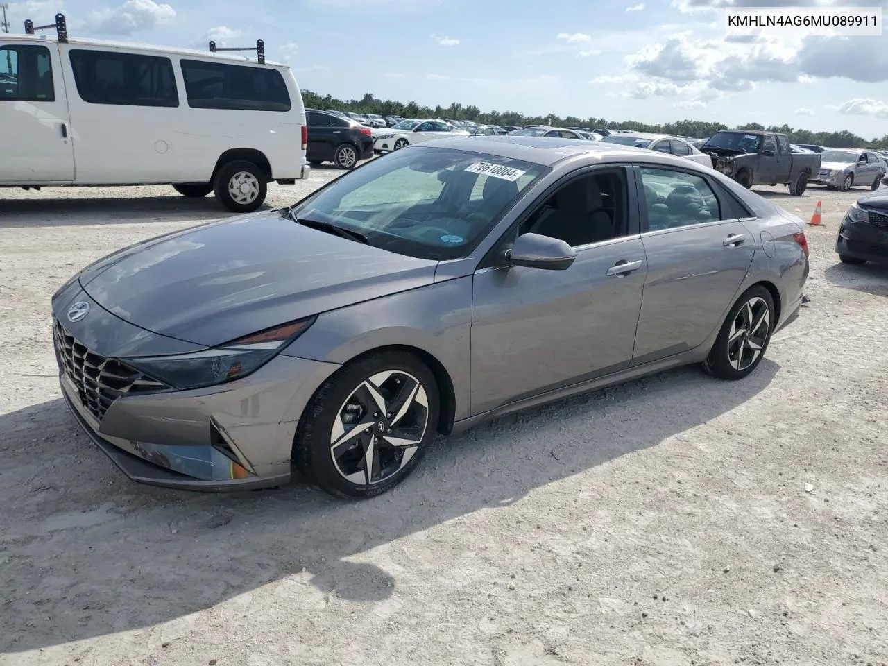 2021 Hyundai Elantra Sel VIN: KMHLN4AG6MU089911 Lot: 70610004