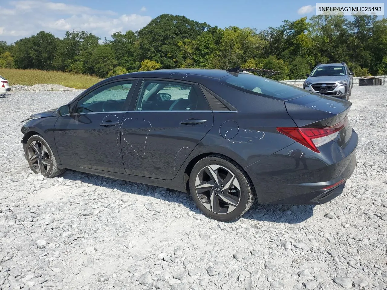 2021 Hyundai Elantra Limited VIN: 5NPLP4AG1MH025493 Lot: 71095424