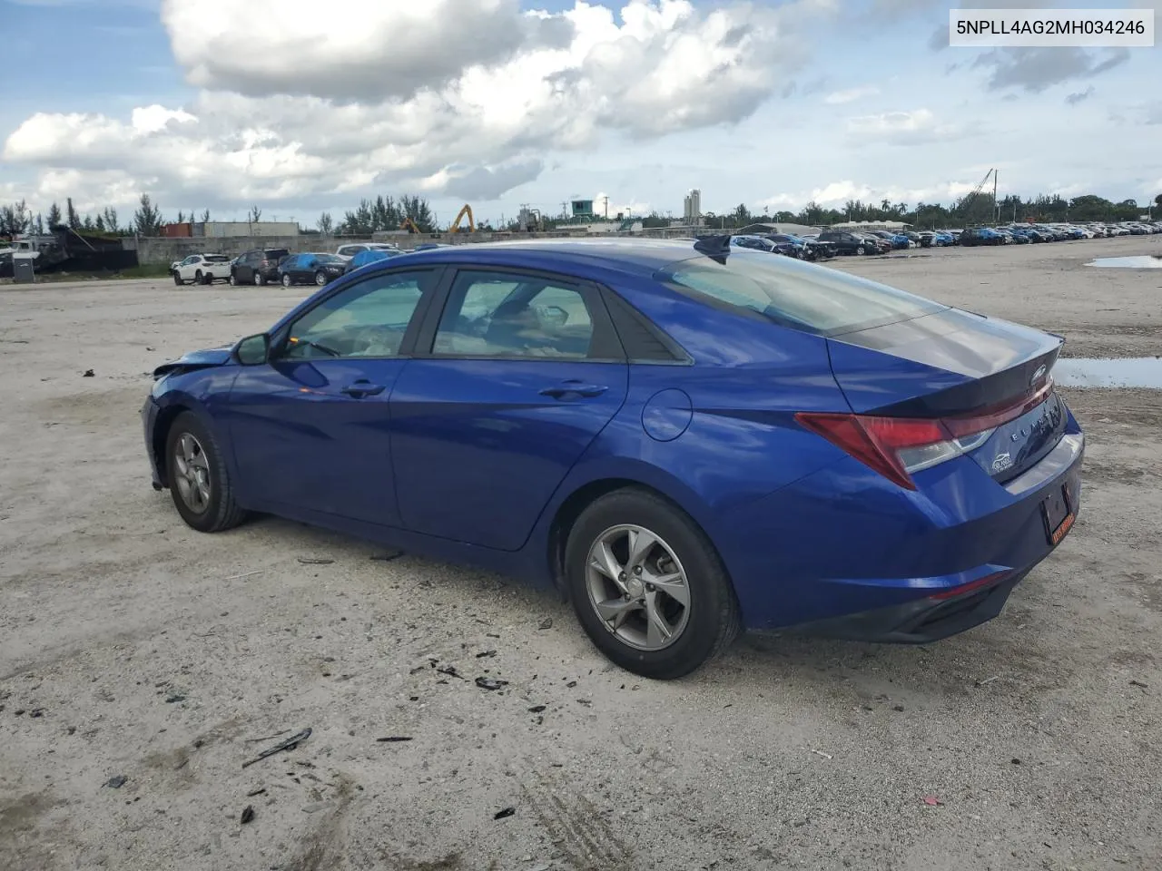 2021 Hyundai Elantra Se VIN: 5NPLL4AG2MH034246 Lot: 71308494