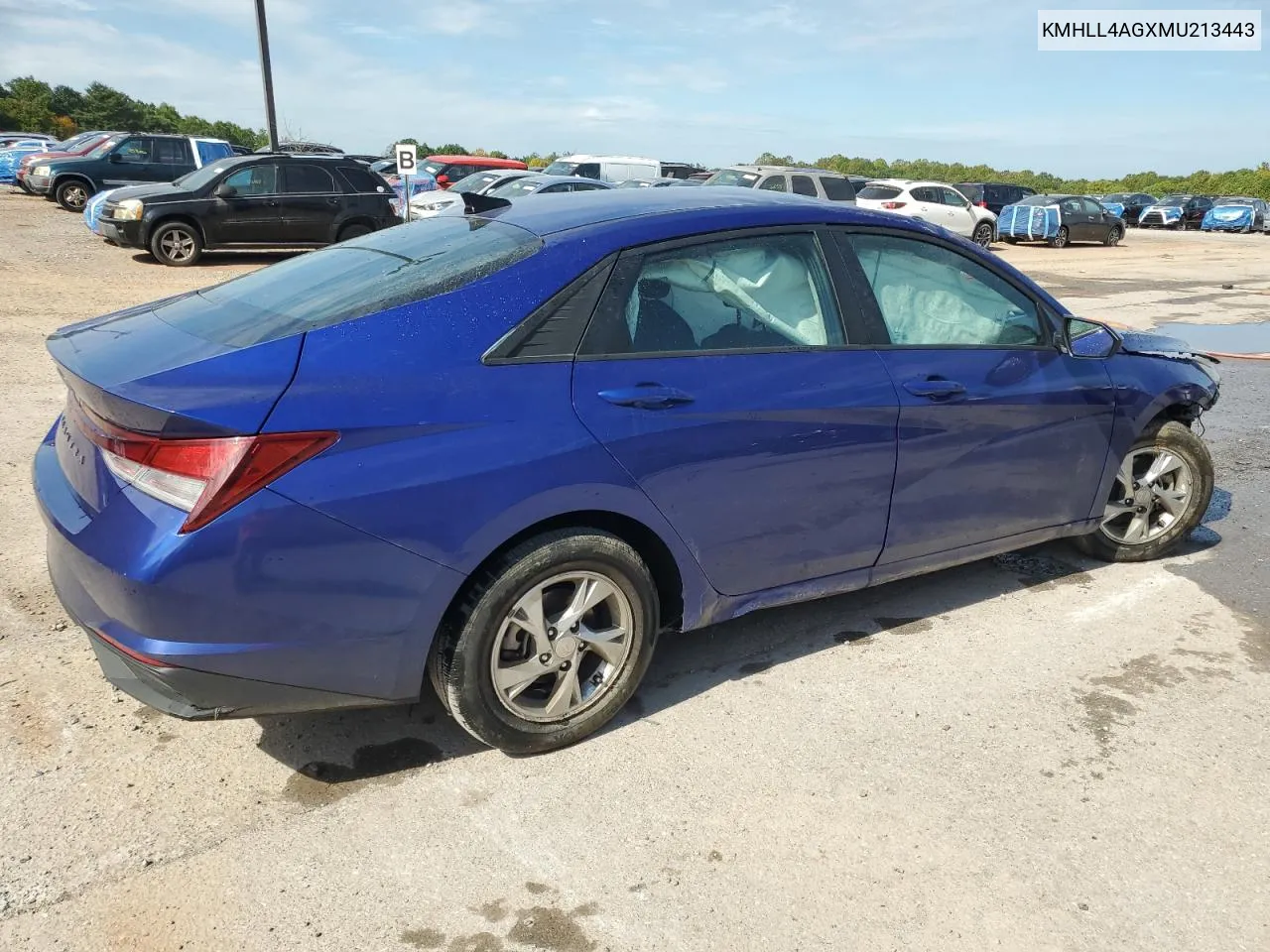 2021 Hyundai Elantra Se VIN: KMHLL4AGXMU213443 Lot: 71985314