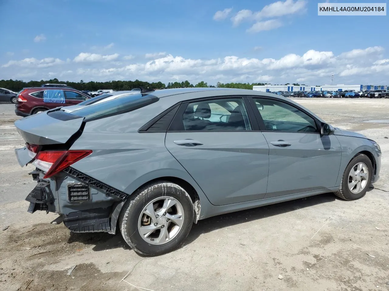 2021 Hyundai Elantra Se VIN: KMHLL4AG0MU204184 Lot: 72443414