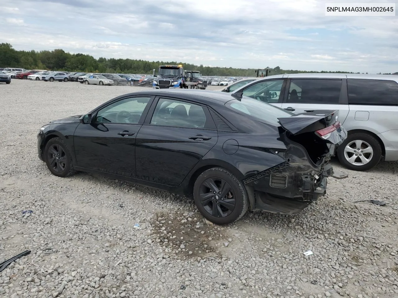 5NPLM4AG3MH002645 2021 Hyundai Elantra Sel