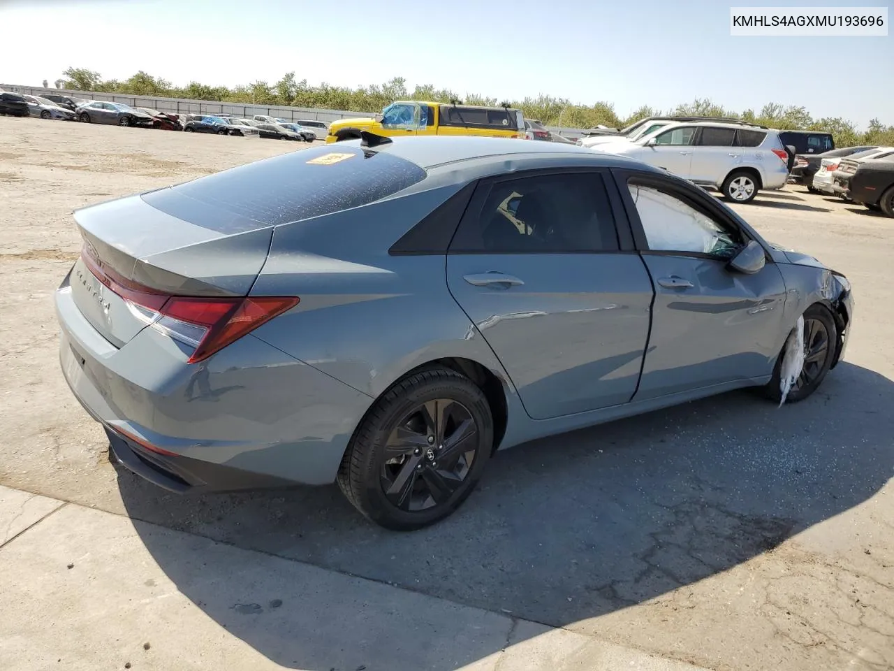 2021 Hyundai Elantra Sel VIN: KMHLS4AGXMU193696 Lot: 73036324