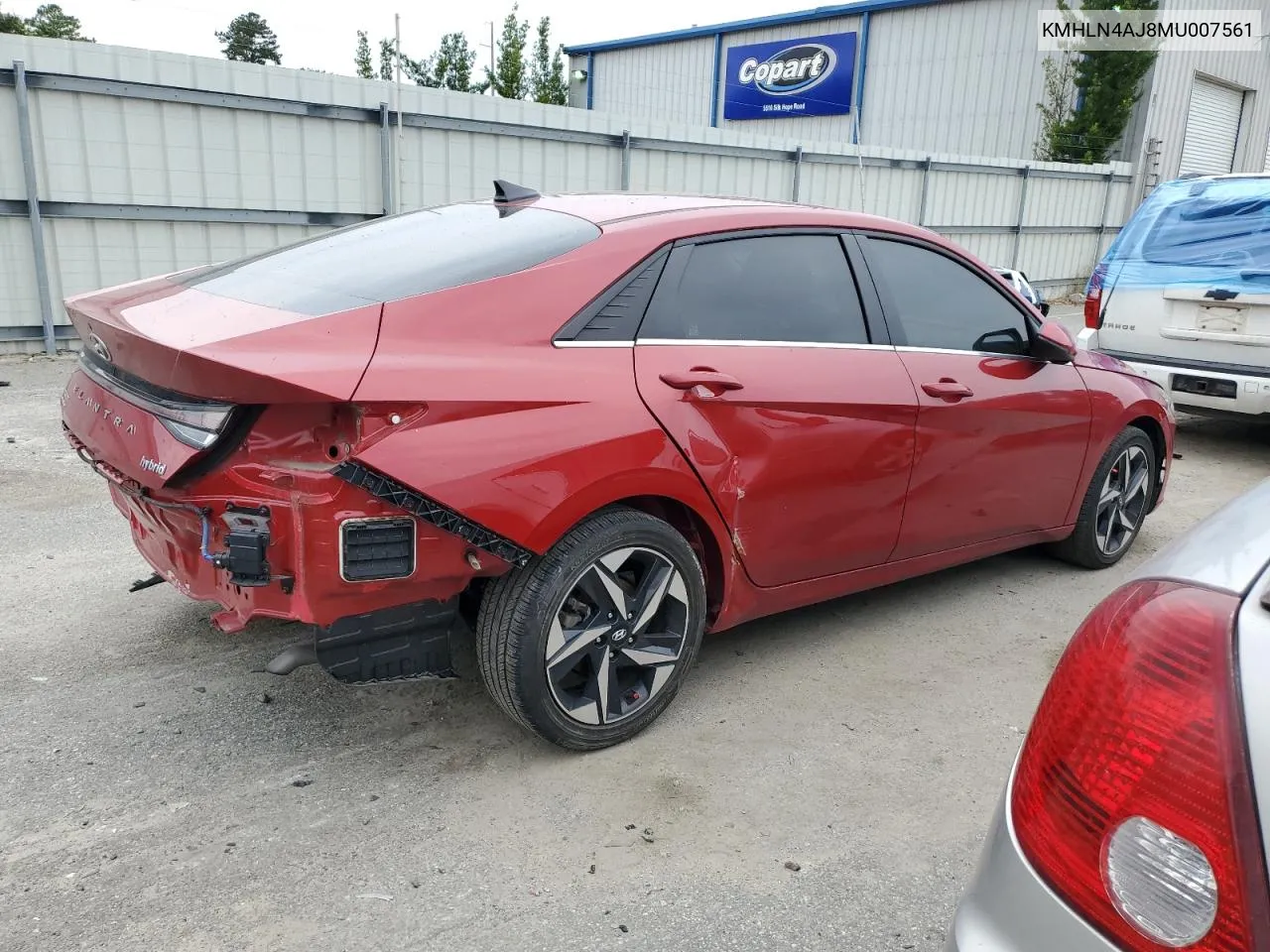 2021 Hyundai Elantra Limited VIN: KMHLN4AJ8MU007561 Lot: 73351944