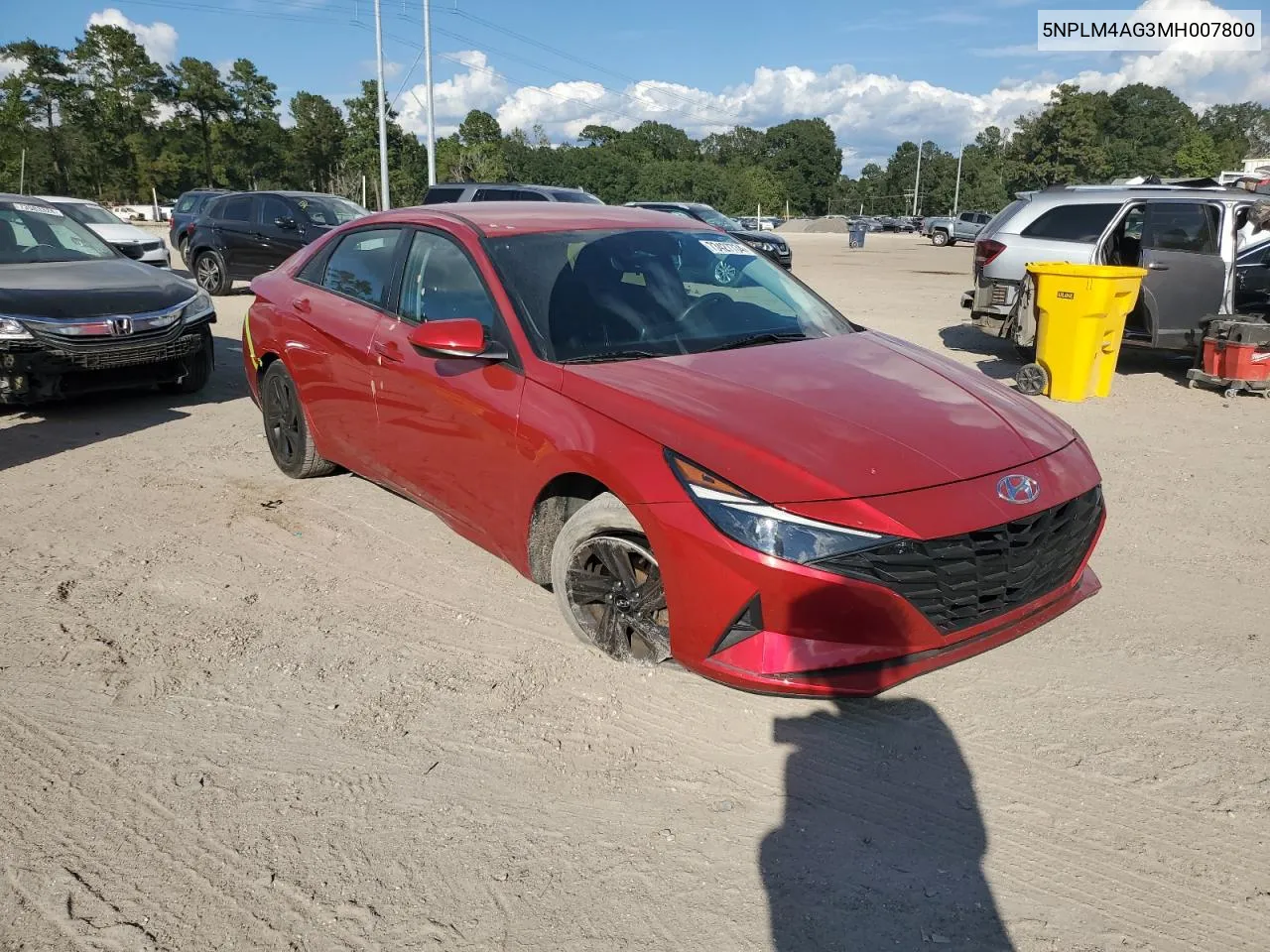 5NPLM4AG3MH007800 2021 Hyundai Elantra Sel