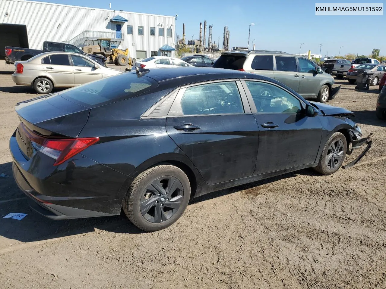 2021 Hyundai Elantra Sel VIN: KMHLM4AG5MU151592 Lot: 73667094