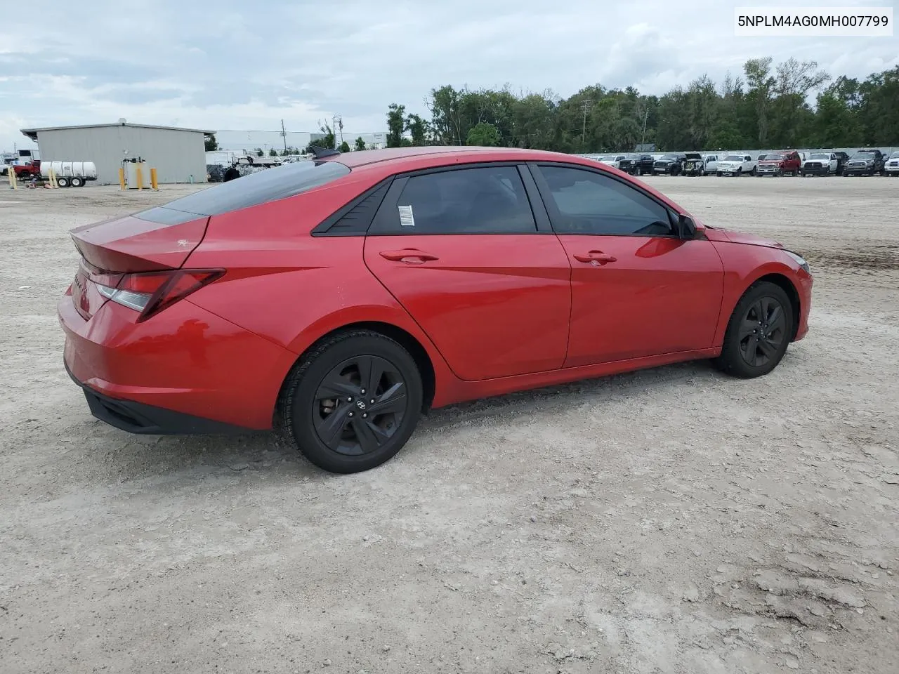 2021 Hyundai Elantra Sel VIN: 5NPLM4AG0MH007799 Lot: 73684214