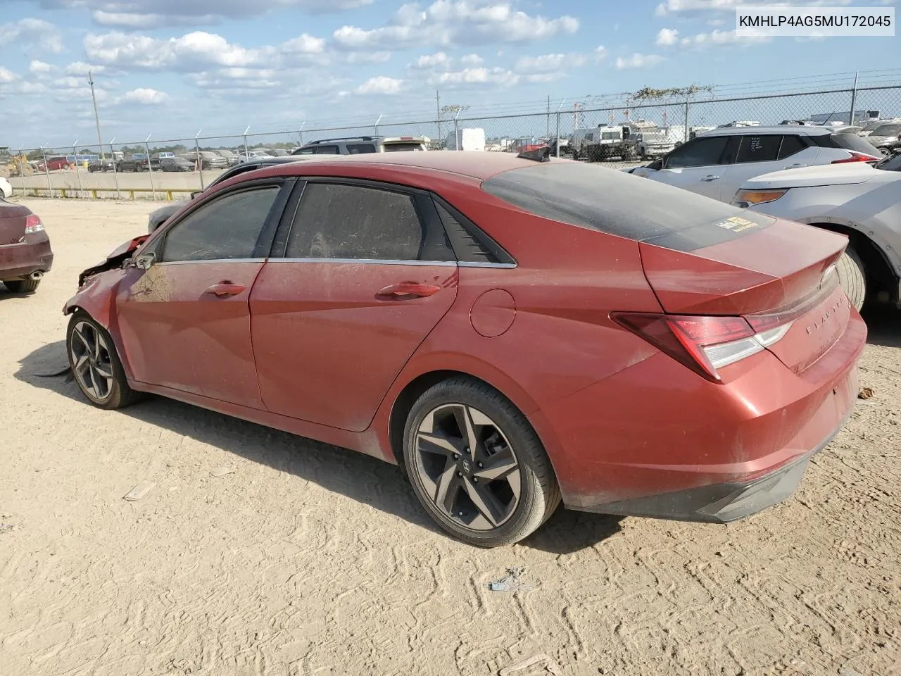 2021 Hyundai Elantra Limited VIN: KMHLP4AG5MU172045 Lot: 73975394