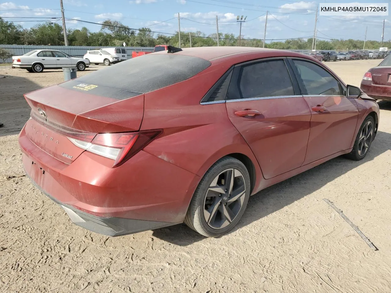 KMHLP4AG5MU172045 2021 Hyundai Elantra Limited