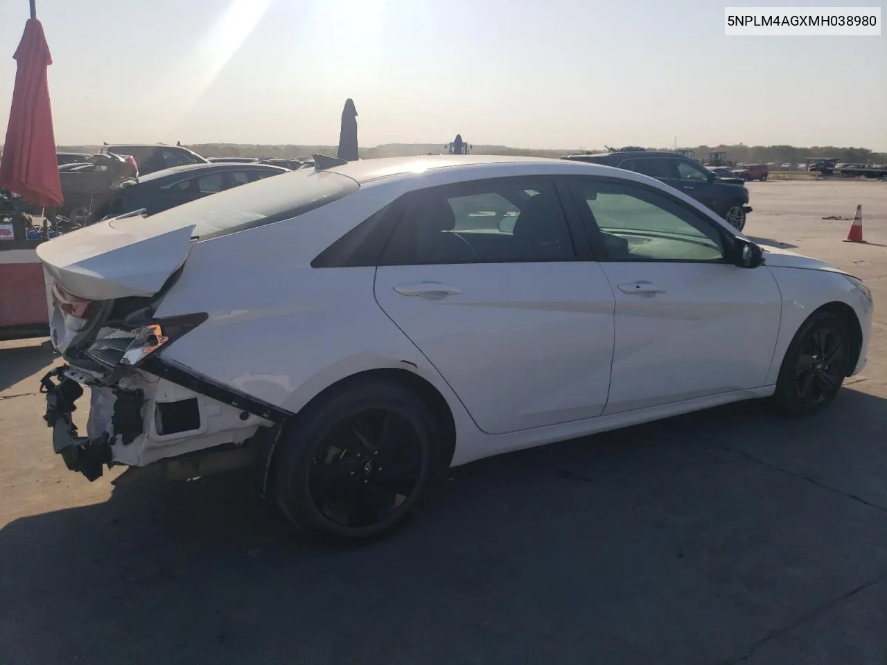 5NPLM4AGXMH038980 2021 Hyundai Elantra Sel