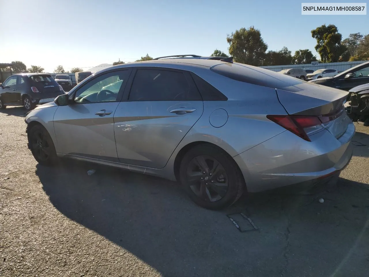 5NPLM4AG1MH008587 2021 Hyundai Elantra Sel