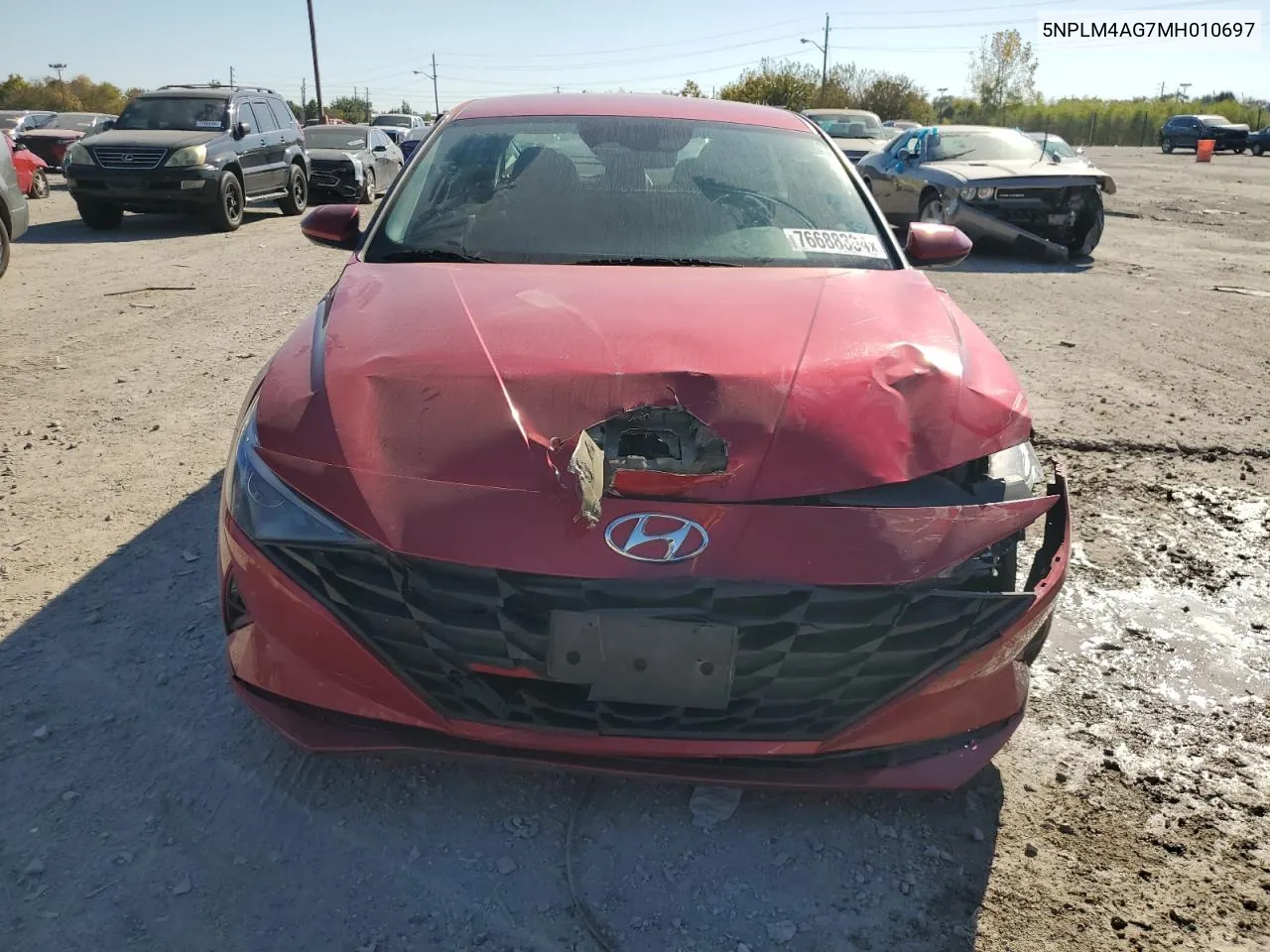 2021 Hyundai Elantra Sel VIN: 5NPLM4AG7MH010697 Lot: 76688304