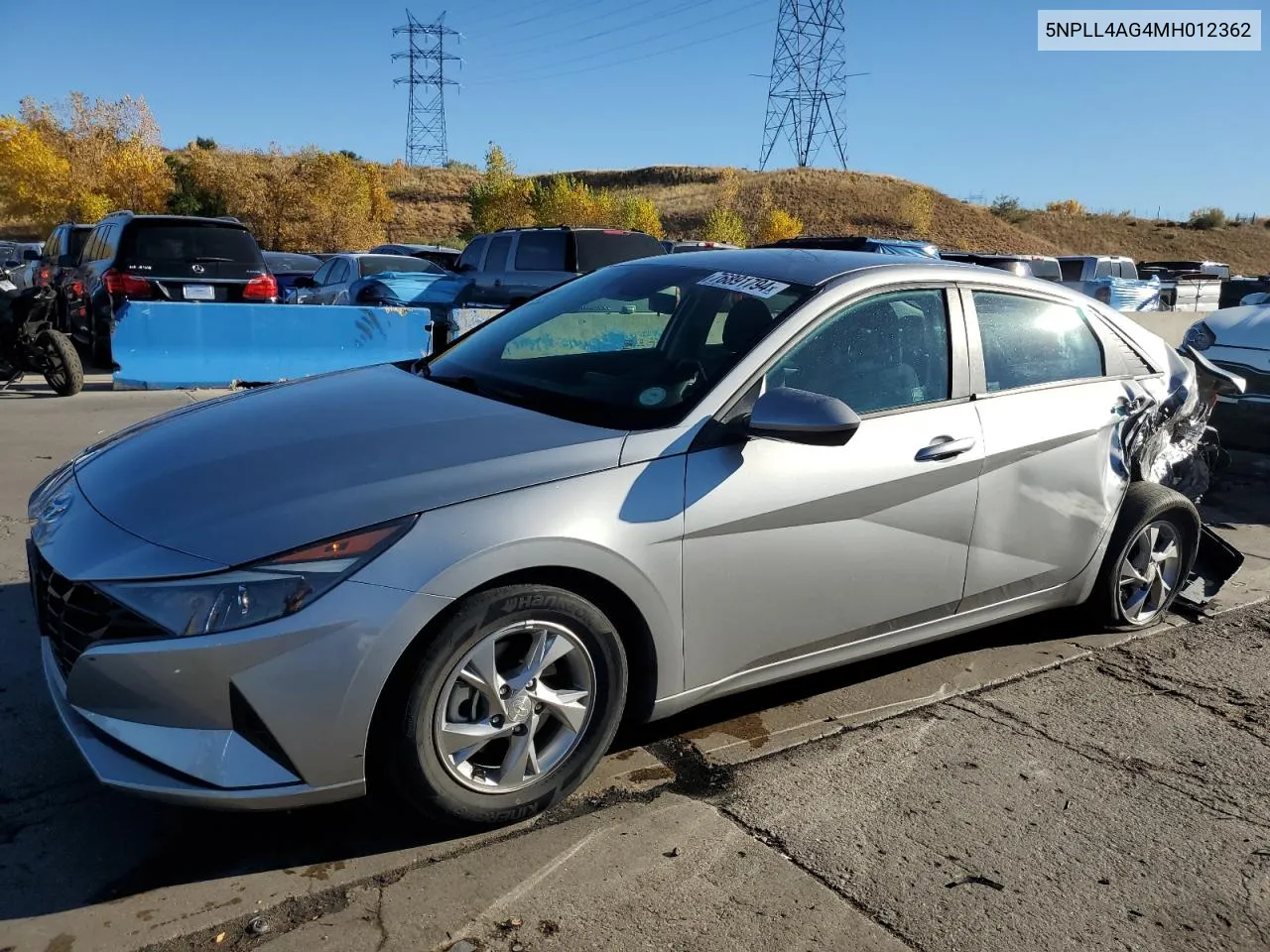 2021 Hyundai Elantra Se VIN: 5NPLL4AG4MH012362 Lot: 76891794