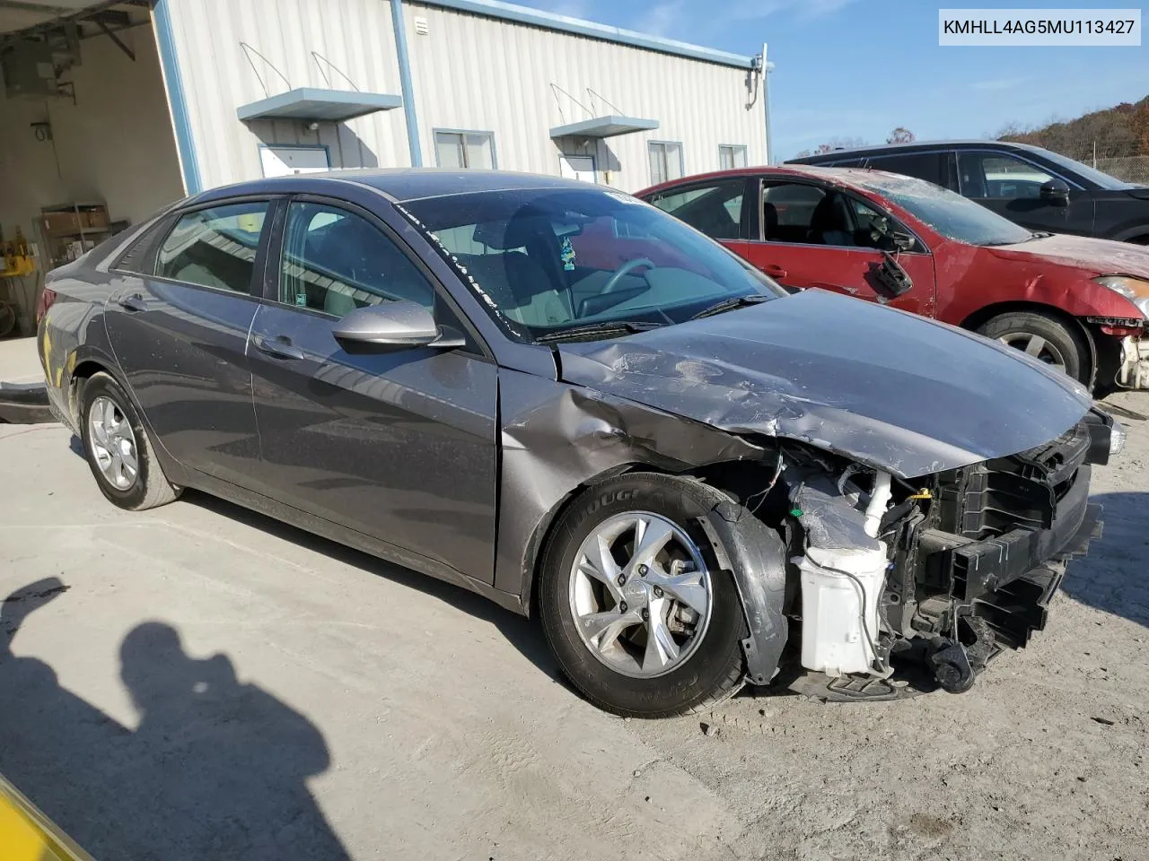 2021 Hyundai Elantra Se VIN: KMHLL4AG5MU113427 Lot: 78243234