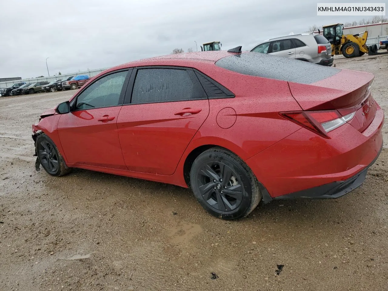 2022 Hyundai Elantra Sel VIN: KMHLM4AG1NU343433 Lot: 53207874