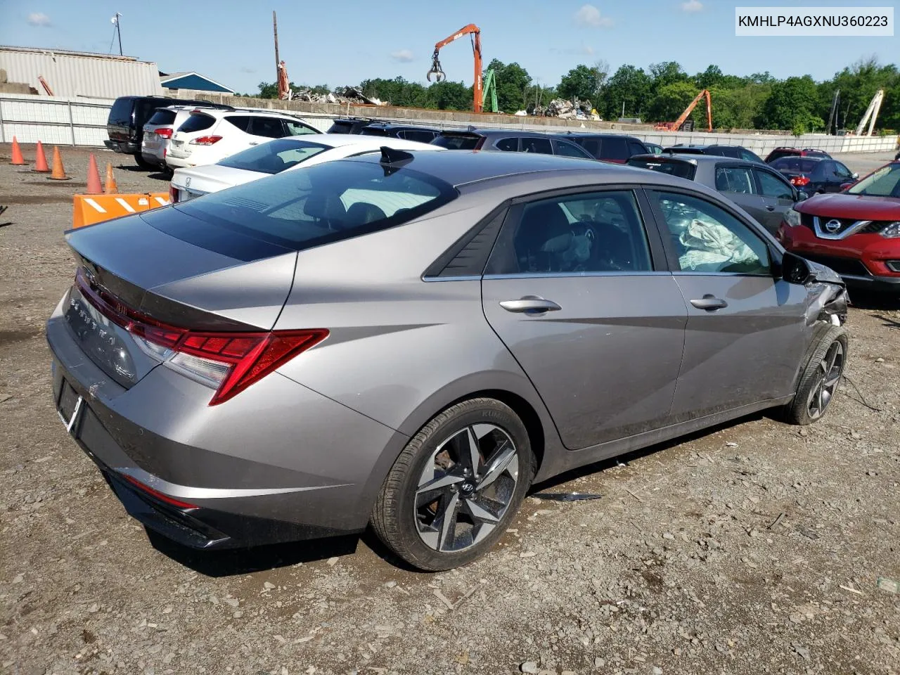 2022 Hyundai Elantra Limited VIN: KMHLP4AGXNU360223 Lot: 55932414