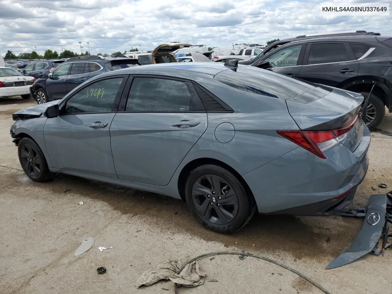 KMHLS4AG8NU337649 2022 Hyundai Elantra Sel