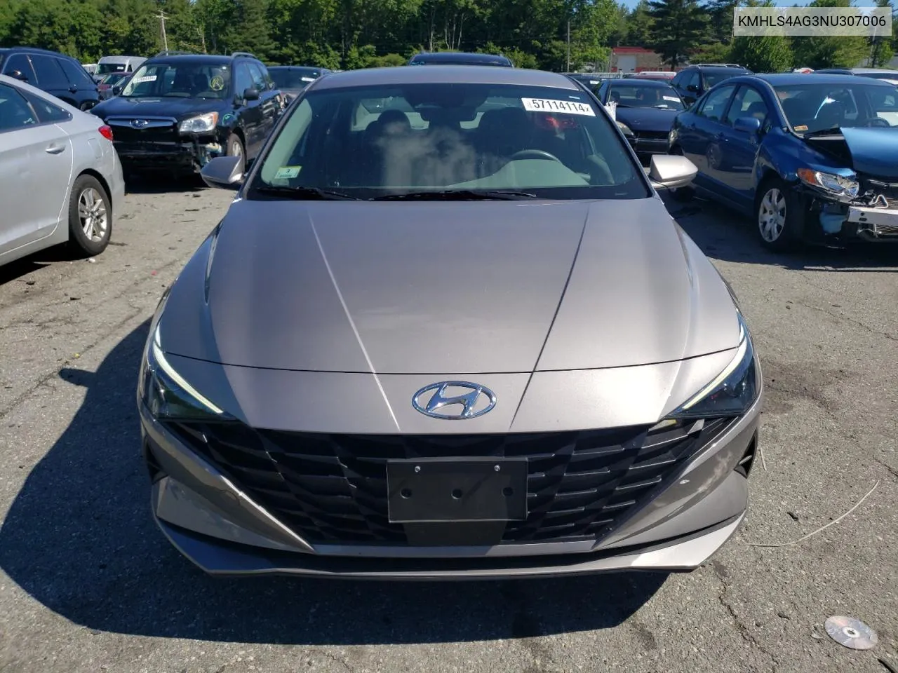 2022 Hyundai Elantra Sel VIN: KMHLS4AG3NU307006 Lot: 57114114