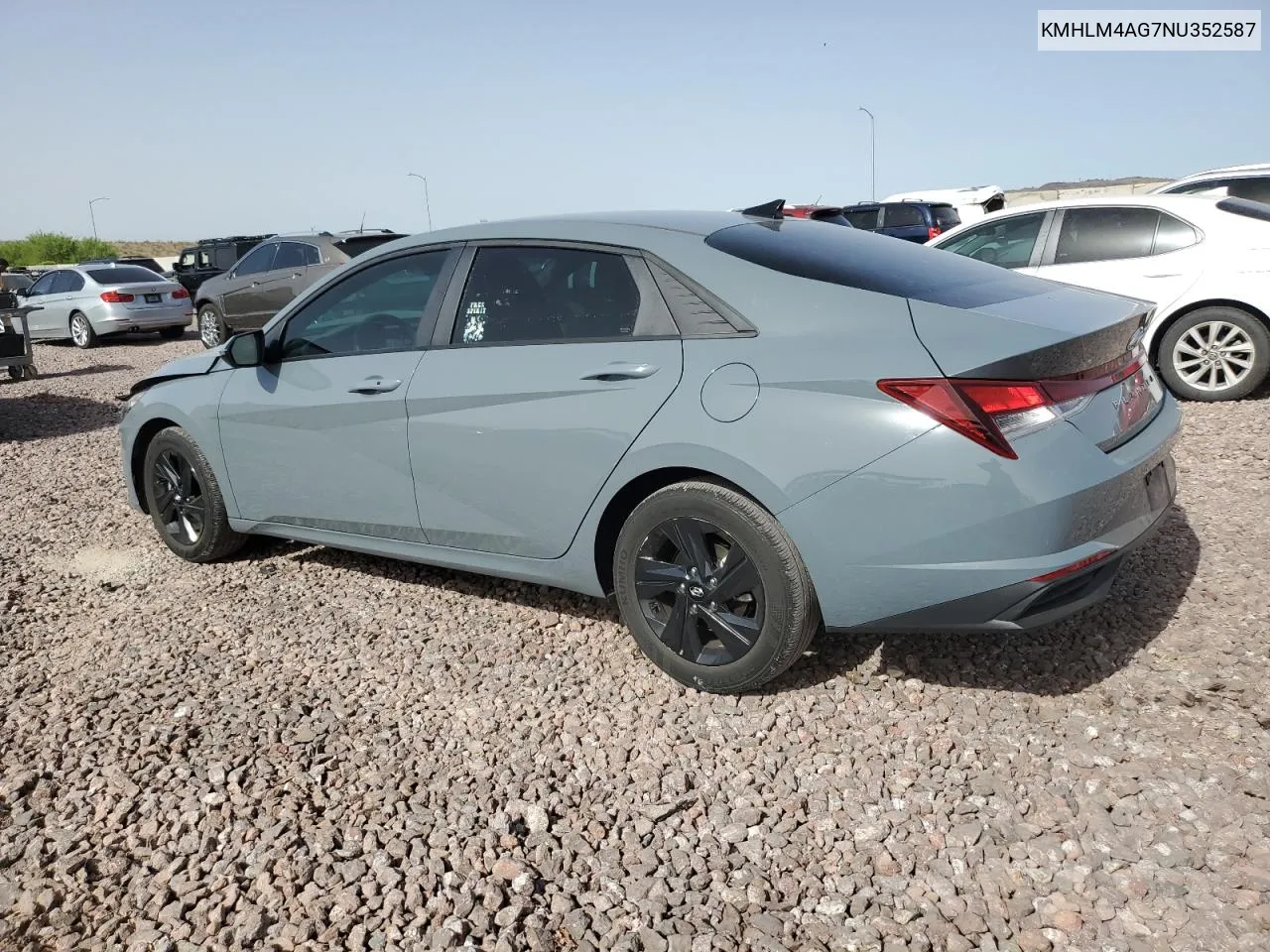 2022 Hyundai Elantra Sel VIN: KMHLM4AG7NU352587 Lot: 60061184