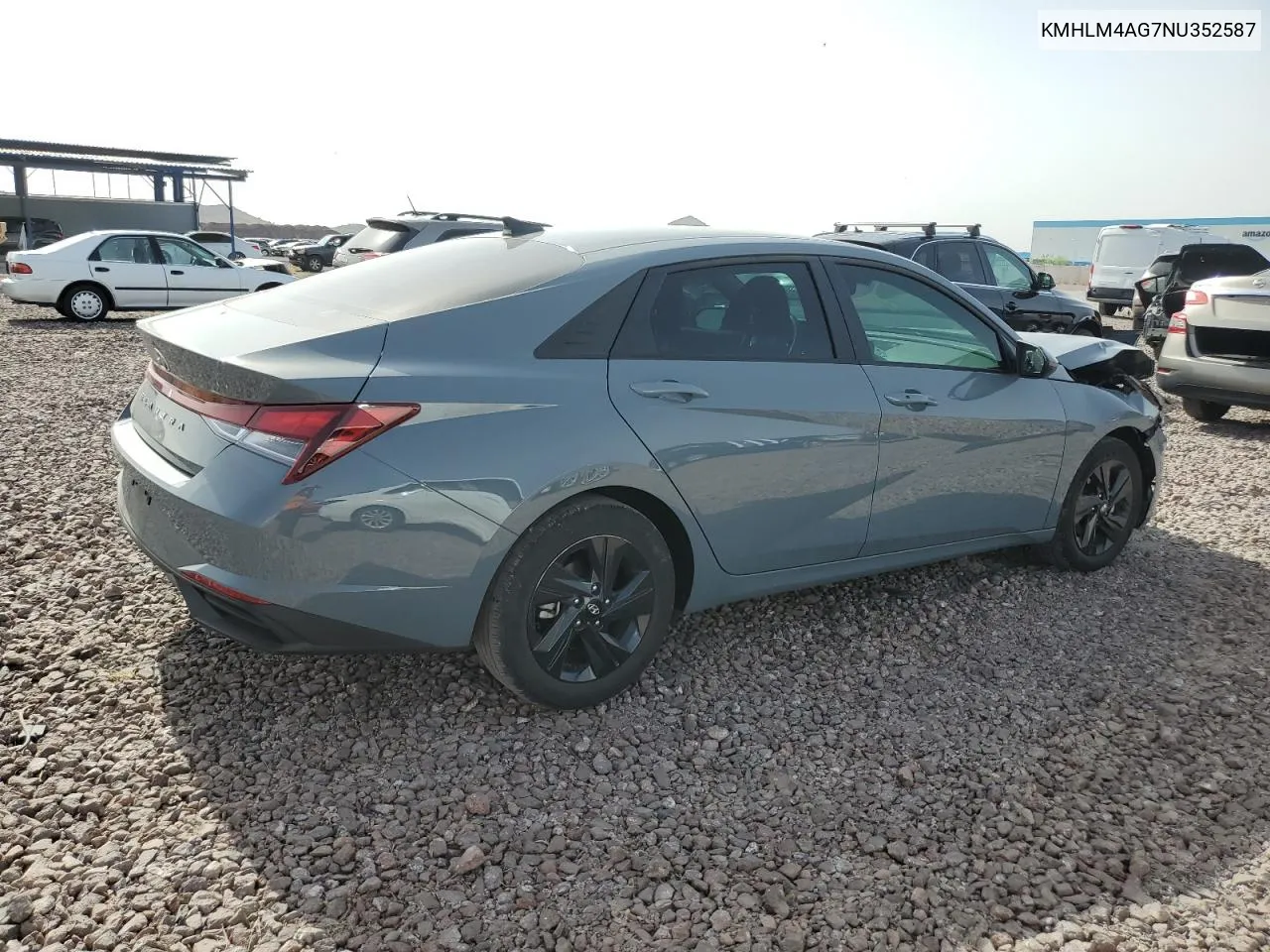 2022 Hyundai Elantra Sel VIN: KMHLM4AG7NU352587 Lot: 60061184