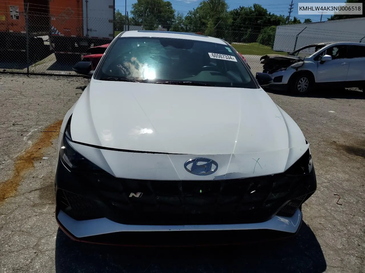 2022 Hyundai Elantra N VIN: KMHLW4AK3NU006518 Lot: 60507334