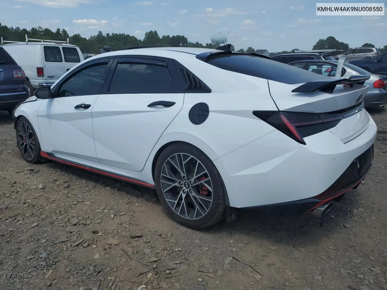 2022 Hyundai Elantra N VIN: KMHLW4AK9NU008550 Lot: 61336994