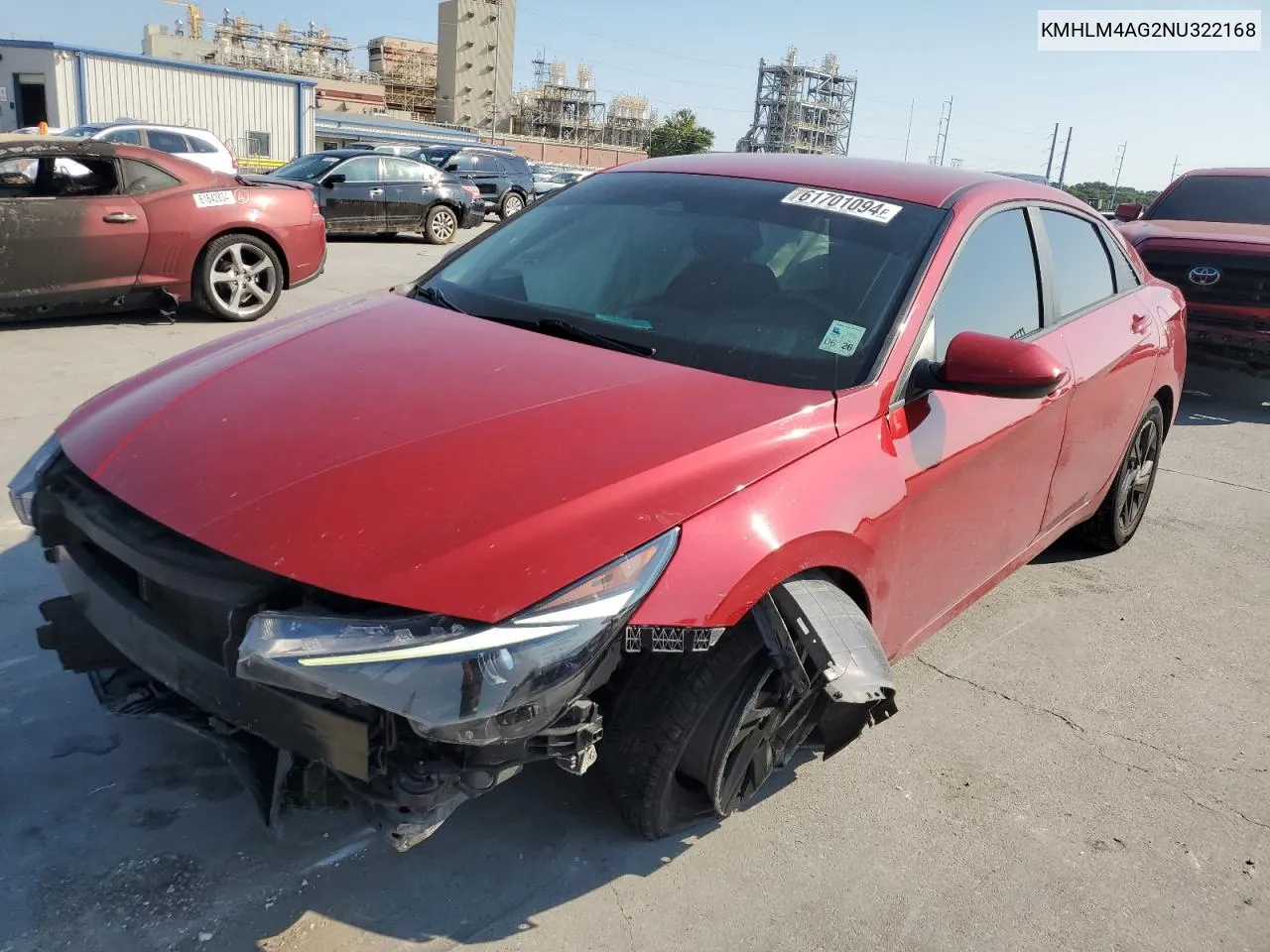 KMHLM4AG2NU322168 2022 Hyundai Elantra Sel