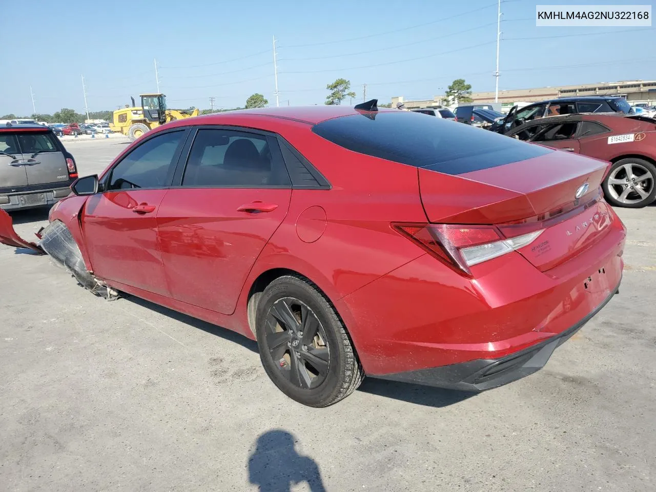 KMHLM4AG2NU322168 2022 Hyundai Elantra Sel